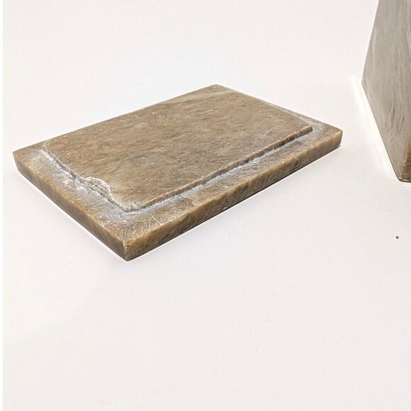 Vtg Beige Soapstone Marble Lidded Trinket Box Floral Inlay Rectangle India - Picture 9 of 16